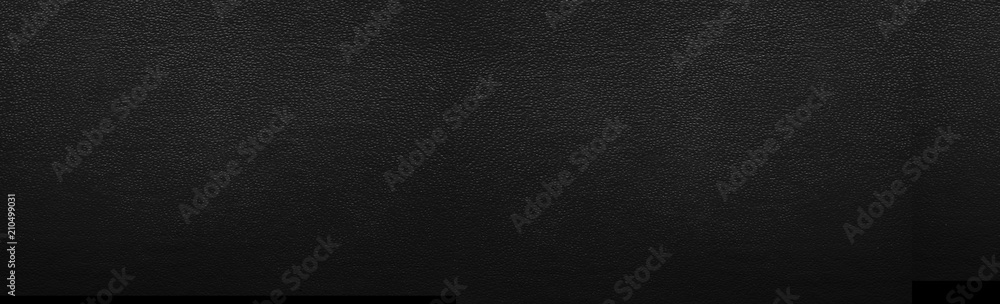 Panorama of Black leather texture and background - obrazy, fototapety, plakaty 