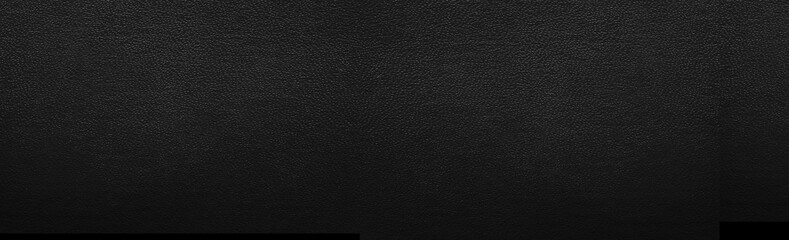 Panorama of Black leather texture and background