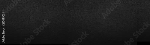 Panorama of Black leather texture and background