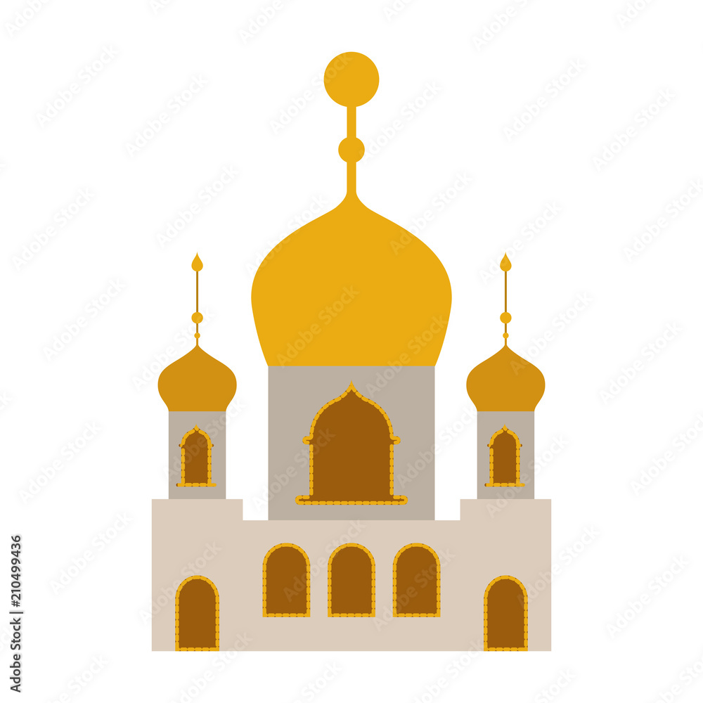 arabic castle building facade vector illustration design