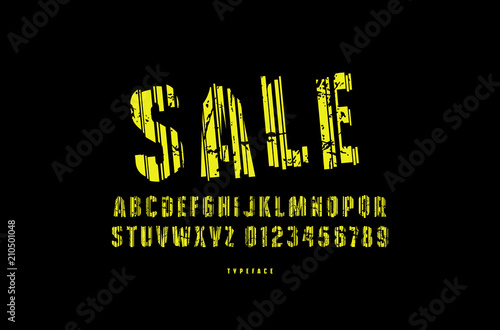Decorative sans serif font with glitch distortion effect