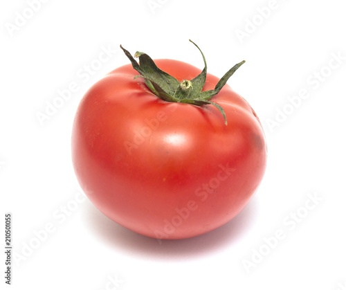 red tomato on a white background