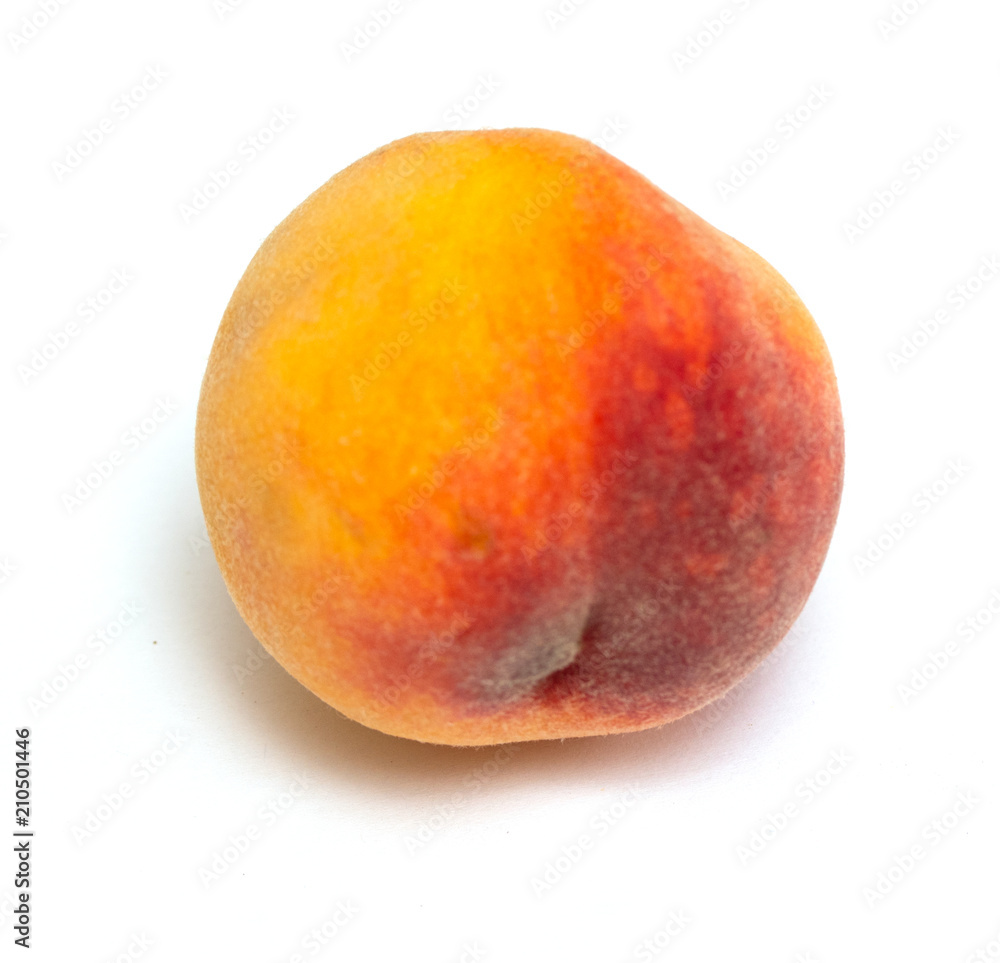 ripe peach on a white background isolated ripe peach on a white background isolated