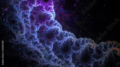 Abstract blue moving galaxy. Fantastic space animation. 4K video.