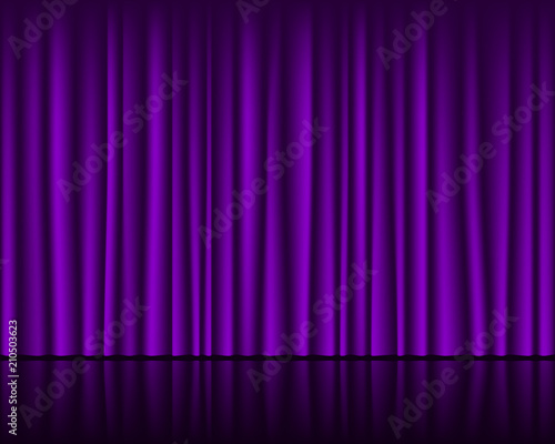 Magic stage with purple curtain seamless template