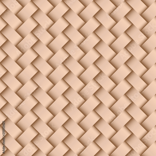 Texture of beige leather weaving seamless pattern