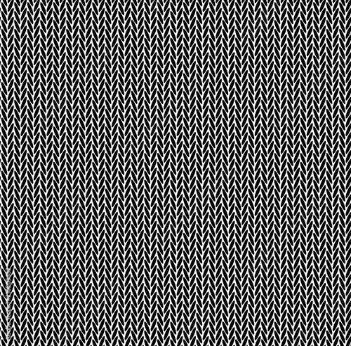Knitting texture wool black white seamless pattern