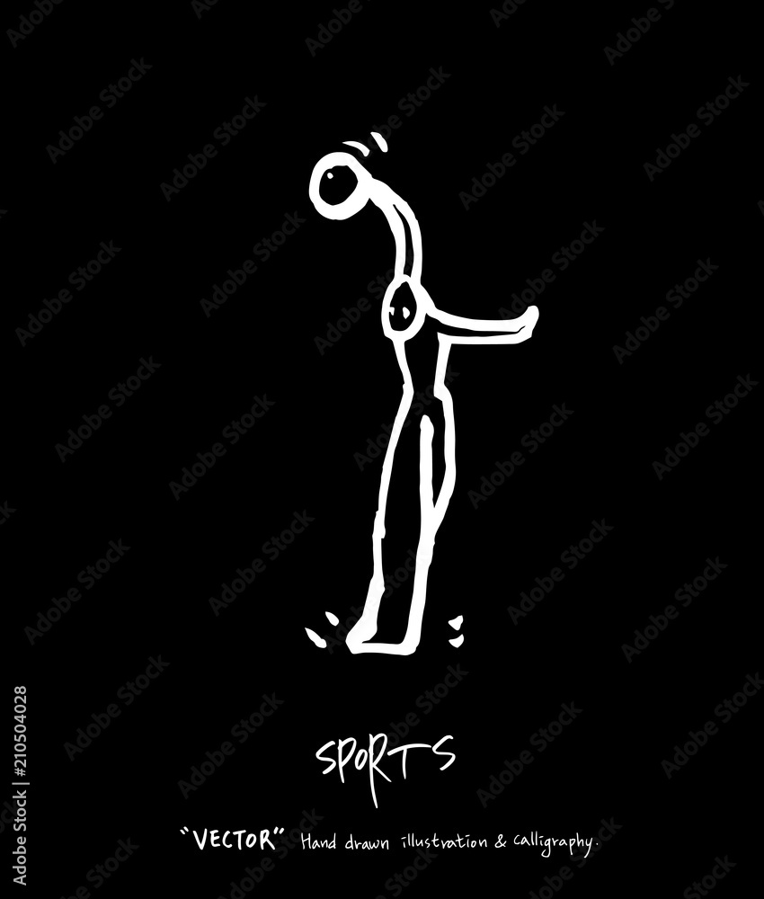 Obraz premium 스포츠 포스터 / 손으로 그린 스포츠 그림