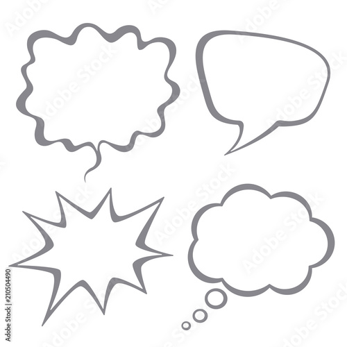 Set of speech bubbles isolated on white background 