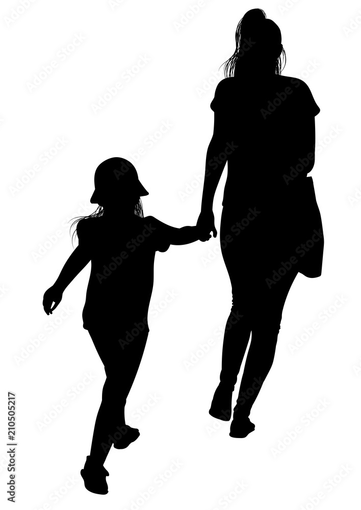 Silhouette of a mother with her daughter