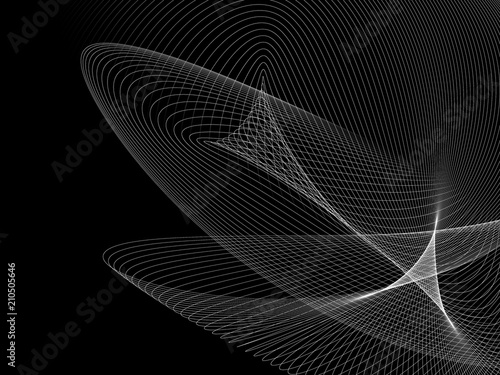  Abstract Black And White Grid Wave Background 