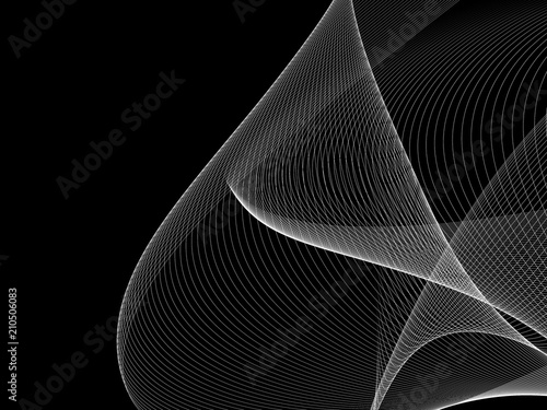  Abstract Black And White Grid Wave Background 