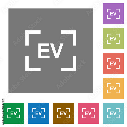 Camera exposure value setting square flat icons