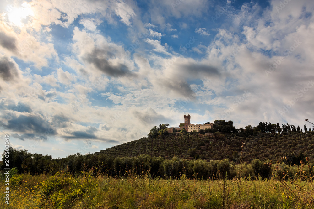 Weingut und Landschaft in der Toskana, Italien