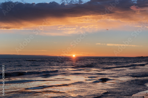 Baltic sea in sunset light.