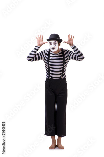 Young mime isolated on white background © Elnur