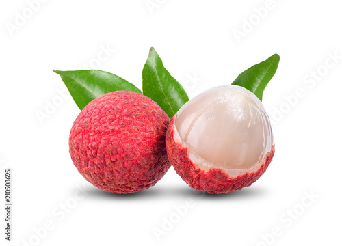 Lychee isolated on white with clipping path