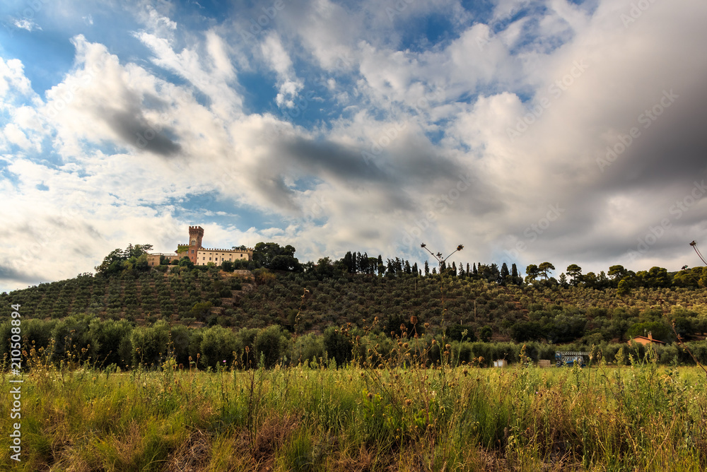 Weingut und Landschaft in der Toskana, Italien