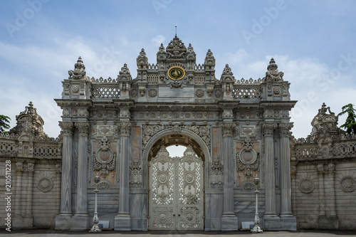 The entrance to the Dolmabahce Palace in Istanbul, Turkey.