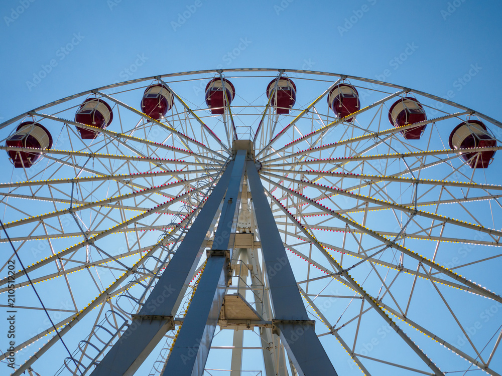 Ferris wheel on sky background Ferris wheel on sky background