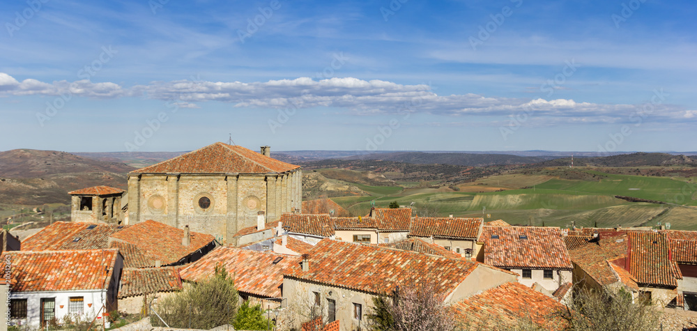 Panorama of Atienza and the surrounding landscape in Spain