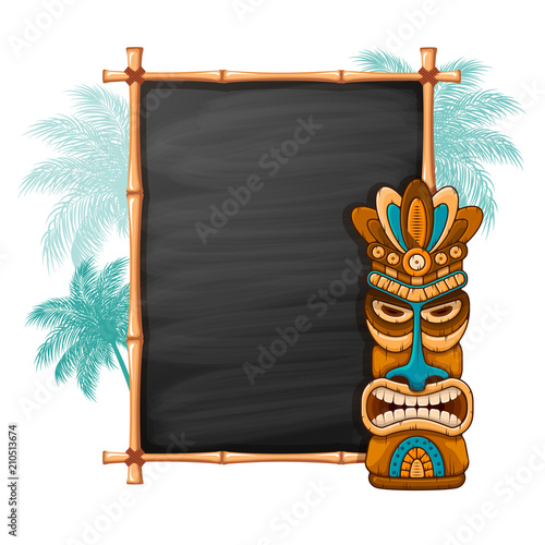 Tiki Mask And Bamboo Frame