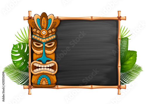 Tiki Mask And Bamboo Frame