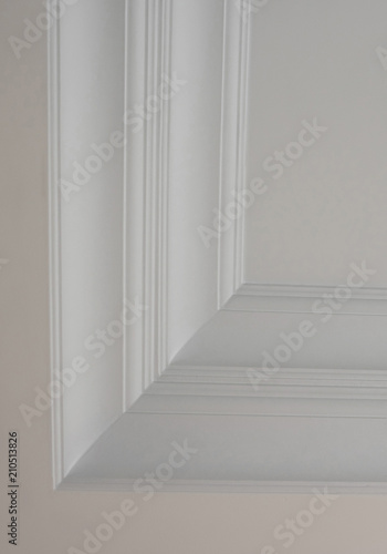 Ceiling moldings in the interior  detail of a angular ceiling skirting