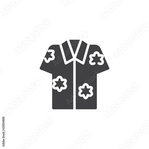 Hawaiian shirt vector icon. filled flat sign for mobile concept and web design. Aloha shirt simple solid icon. Symbol, logo illustration. Pixel perfect vector graphics