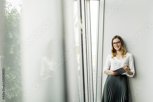 Elegant businesswoman stand...