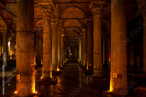 The Basilica Cistern Sunken Palace in Istanbul  Turkey.