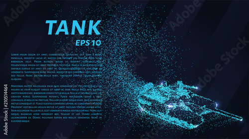 The tank of particles. The tank consists of small circles. Vector illustration.
