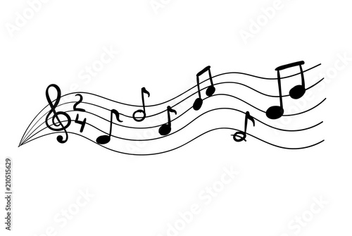 Vector Musical Notes, Doodle Hand Drawn Illustration,Image.