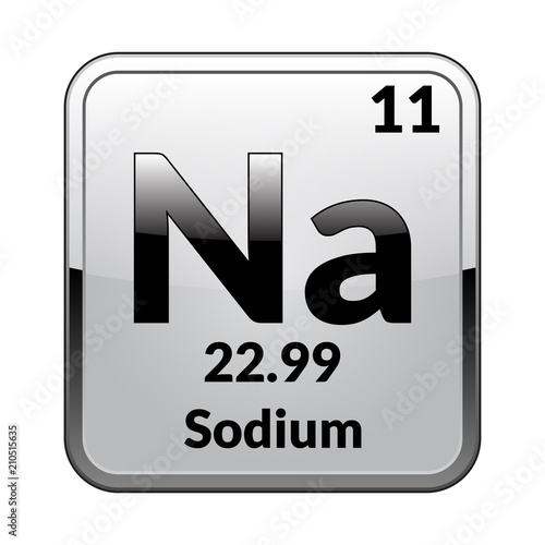 The periodic table element Sodium.Vector.