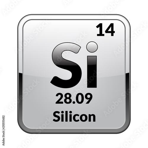 The periodic table element Silicon.Vector.