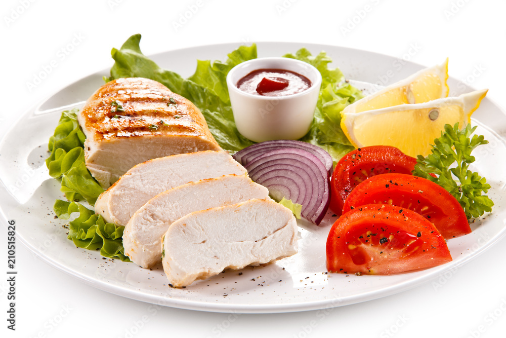 Grilled chicken fillet and vegetables Grilled chicken fillet and vegetables