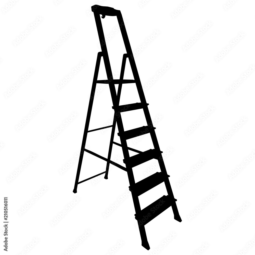 Black silhouette tool staircase on a white background Black silhouette tool staircase on a white background