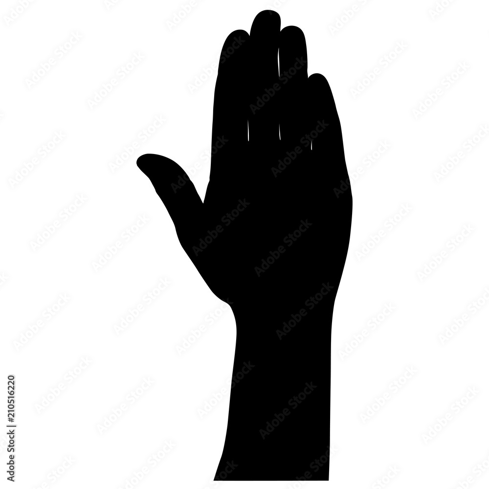 Black silhouette of hands on white background Black silhouette of hands on white background