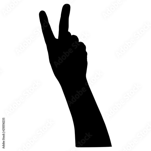 Black silhouette of hands on white background