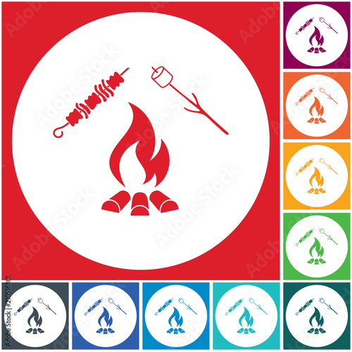 Brazier, zephyr and kebab icon