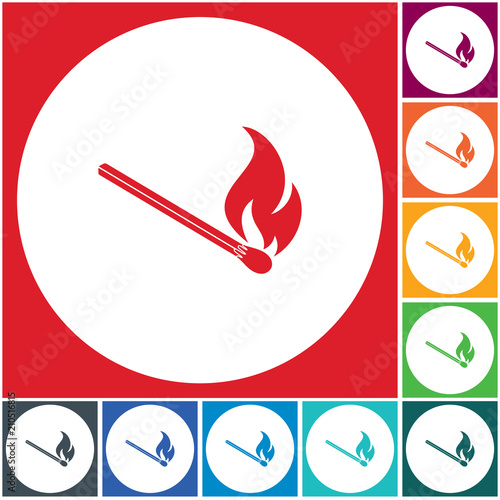 Match fire icon vector