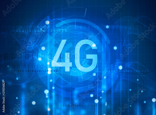 4G symbol on digital background