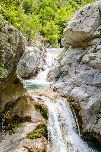 Enipea source of the river  Zeus Bath  on Mount Olympus near the village of Litochoro in Greece