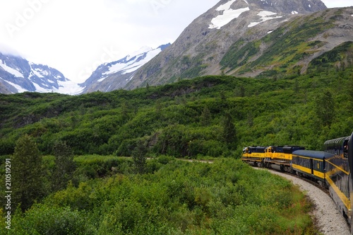 Scenic Alaska Railroad and sightseeing train © YuanChieh