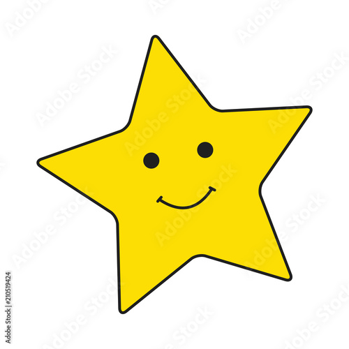 Big yellow smiley stars on white background