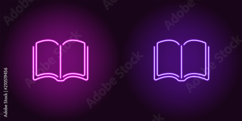 Neon icon of Purple and Violet Book