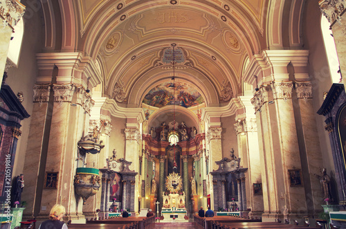 Interior view of Maria Radna Franciscan Monastery in Arad  Romania  Europe