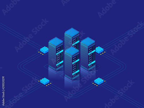 Data center concept. Vector isometric illustration