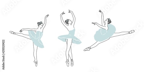 Three figures of dancing ballerinas.