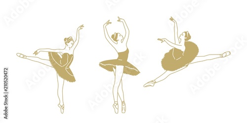 Three figures of dancing ballerinas.